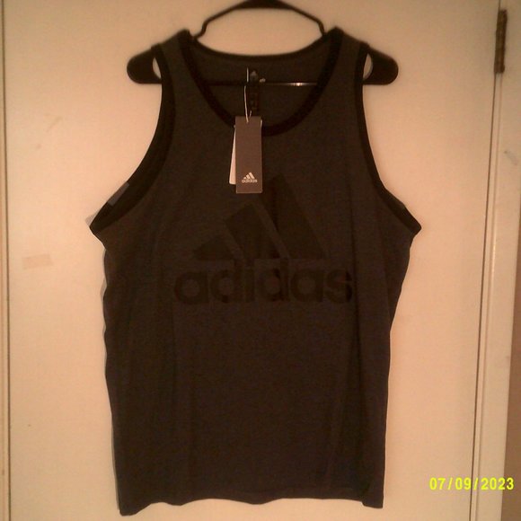 NEW ADIDAS ORIGINALS "BOS Classic Tank Top" MEN'S CHARCOAL GREY T-SHIRT L GD8594 - Picture 1 of 6